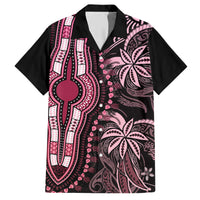 Polynesia Dashiki Family Matching Short Sleeve Bodycon Dress and Hawaiian Shirt Polynesia and Africa Traditional Special Together Pink LT9 Dad's Shirt - Short Sleeve Pink - Polynesian Pride