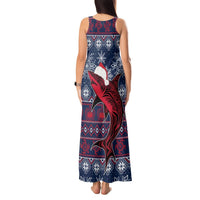 Samoa Manuia Le Kirisimasi Tank Maxi Dress Samoan Fishing Tribal Pattern Christmas Vibe LT9 - Polynesian Pride