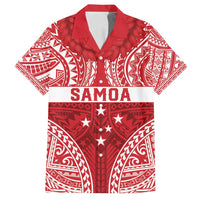 Personalised Toa Samoa Rugby Spirit Family Matching Long Sleeve Bodycon Dress and Hawaiian Shirt Red Samoan Tribal Pattern LT9 Dad's Shirt - Short Sleeve Red - Polynesian Pride