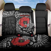 ANZAC Day Aotearoa Silver Fern Maori Personalised Back Car Seat Cover LT9 One Size Black - Polynesian Pride