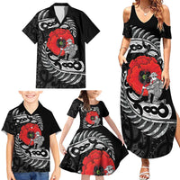 ANZAC Day Aotearoa Silver Fern Maori Personalised Family Matching Summer Maxi Dress and Hawaiian Shirt LT9 - Polynesian Pride