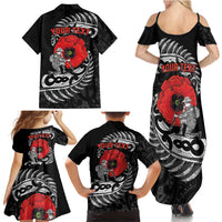 ANZAC Day Aotearoa Silver Fern Maori Personalised Family Matching Summer Maxi Dress and Hawaiian Shirt LT9 - Polynesian Pride