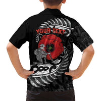 ANZAC Day Aotearoa Silver Fern Maori Personalised Kid Hawaiian Shirt