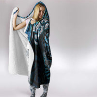 New Zealand Darts Personalised Hooded Blanket Aotearoa Silver Fern Blue Papua Shell Spirit