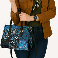 New Zealand Darts Personalised Leather Bag Aotearoa Silver Fern Blue Papua Shell Spirit - Polynesian Pride