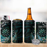 New Zealand Darts Personalised 4 in 1 Can Cooler Tumbler Aotearoa Silver Fern Green Papua Shell Spirit LT9 - Polynesian Pride