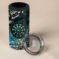 New Zealand Darts Personalised 4 in 1 Can Cooler Tumbler Aotearoa Silver Fern Green Papua Shell Spirit LT9 - Polynesian Pride
