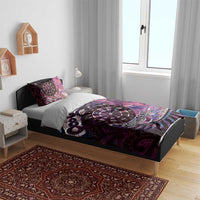 New Zealand Darts Personalised Bedding Set Aotearoa Silver Fern Pink Papua Shell Spirit