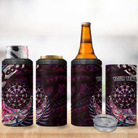 New Zealand Darts Personalised 4 in 1 Can Cooler Tumbler Aotearoa Silver Fern Pink Papua Shell Spirit LT9 - Polynesian Pride