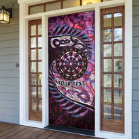New Zealand Darts Personalised Door Cover Aotearoa Silver Fern Pink Papua Shell Spirit LT9 - Polynesian Pride