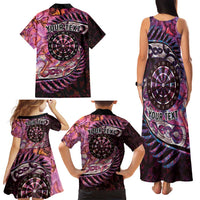 New Zealand Darts Personalised Family Matching Tank Maxi Dress and Hawaiian Shirt Aotearoa Silver Fern Pink Papua Shell Spirit LT9 - Polynesian Pride