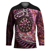New Zealand Darts Personalised Hockey Jersey Aotearoa Silver Fern Pink Papua Shell Spirit LT9 Unisex Pink - Polynesian Pride