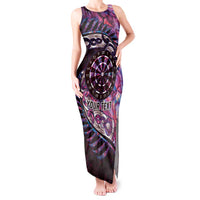 New Zealand Darts Personalised Tank Maxi Dress Aotearoa Silver Fern Pink Papua Shell Spirit LT9 Women Pink - Polynesian Pride