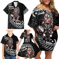 New Zealand Indigenous-Maori Rugby Custom Family Matching Off Shoulder Short Dress and Hawaiian Shirt LT9 - Polynesian Pride