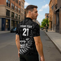 New Zealand Indigenous-Maori Rugby Custom Zipper Polo Shirt - Polynesian Pride