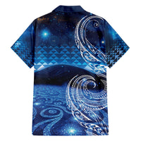 New Zealand Matariki Family Matching Off The Shoulder Long Sleeve Dress and Hawaiian Shirt Taniko Aramoana With Koru Galaxy Sky Night LT9 - Polynesian Pride
