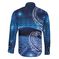 New Zealand Matariki Family Matching Off The Shoulder Long Sleeve Dress and Hawaiian Shirt Taniko Aramoana With Koru Galaxy Sky Night LT9 - Polynesian Pride