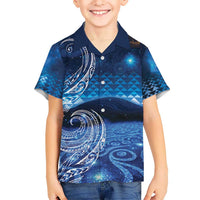 New Zealand Matariki Hawaiian Shirt Taniko Aramoana With Koru Galaxy Sky Night