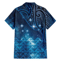New Zealand Matariki Family Matching Off Shoulder Short Dress and Hawaiian Shirt Taniko Aramoana With Maori Galaxy Sky Night LT9 - Polynesian Pride