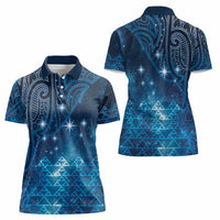 New Zealand Matariki Women Polo Shirt Taniko Aramoana With Maori Galaxy Sky Night LT9 - Polynesian Pride