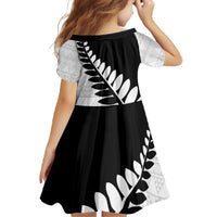 New Zealand Silver Fern Niho Taniwha Family Matching Off The Shoulder Long Sleeve Dress and Hawaiian Shirt LT9 - Polynesian Pride