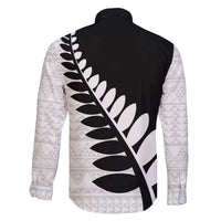 New Zealand Silver Fern Niho Taniwha Family Matching Off The Shoulder Long Sleeve Dress and Hawaiian Shirt LT9 - Polynesian Pride