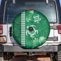 Green Hibiscus Turle Spare Tire Cover Hawaiian Style Tribal Tapa Pattern LT9 Green - Polynesian Pride