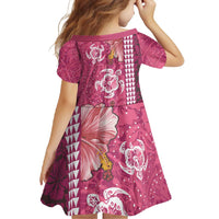 Pink Hibiscus Turle Family Matching Off Shoulder Maxi Dress and Hawaiian Shirt Hawaiian Style Tribal Tapa Pattern LT9 - Polynesian Pride