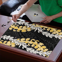 Puakenikeni and Maile Lei Puzzle Black Double Strand Lei - Polynesian Pride
