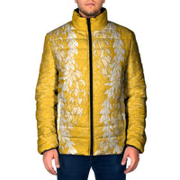 Puakenikeni and Maile Lei Padded Jacket Gold Double Strand Lei - Polynesian Pride
