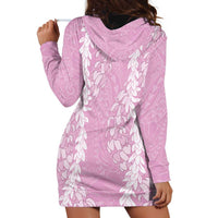 Puakenikeni and Maile Lei Hoodie Dress Pink Double Strand Lei