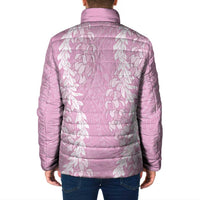 Puakenikeni and Maile Lei Padded Jacket Pink Double Strand Lei - Polynesian Pride