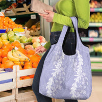 Puakenikeni and Maile Lei Grocery Bag Purple Double Strand Lei