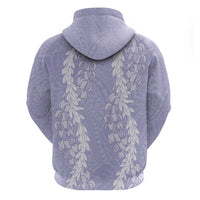 Puakenikeni and Maile Lei Hoodie Purple Double Strand Lei