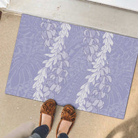 Puakenikeni and Maile Lei Rubber Doormat Purple Double Strand Lei