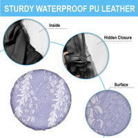 Puakenikeni and Maile Lei Spare Tire Cover Purple Double Strand Lei