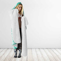 Puakenikeni and Maile Lei Hooded Blanket Sage Green Double Strand Lei