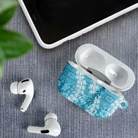 Blue Puakenikeni and Maile Lei AirPods Case Hawaiian Style Tribal Tapa Double Strand Lei - Polynesian Pride