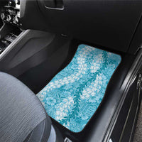 Blue Puakenikeni and Maile Lei Car Mats Hawaiian Style Tribal Tapa Double Strand Lei