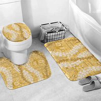 Gold Puakenikeni and Maile Lei Bathroom Set Hawaiian Style Tribal Tapa Double Strand Lei - Polynesian Pride