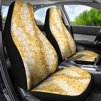 Gold Puakenikeni and Maile Lei Car Seat Cover Hawaiian Style Tribal Tapa Double Strand Lei LT9 - Polynesian Pride