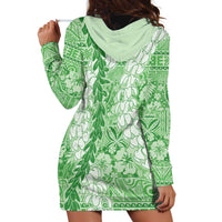 Green Puakenikeni and Maile Lei Hoodie Dress Hawaiian Style Tribal Tapa Double Strand Lei LT9 - Polynesian Pride