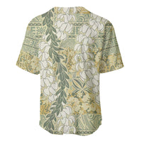 Vintage Puakenikeni and Maile Lei Baseball Jersey Hawaiian Style Tribal Tapa Double Strand Lei
