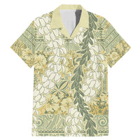 Vintage Puakenikeni and Maile Lei Family Matching Mermaid Dress and Hawaiian Shirt Hawaiian Style Tribal Tapa Double Strand Lei LT9 Dad's Shirt - Short Sleeve Vintage - Polynesian Pride