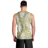 Vintage Puakenikeni and Maile Lei Men Tank Top Hawaiian Style Tribal Tapa Double Strand Lei LT9 - Polynesian Pride