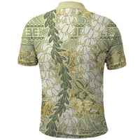 Vintage Puakenikeni and Maile Lei Polo Shirt Hawaiian Style Tribal Tapa Double Strand Lei LT9 - Polynesian Pride