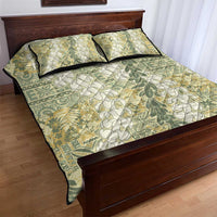 Vintage Puakenikeni and Maile Lei Quilt Bed Set Hawaiian Style Tribal Tapa Double Strand Lei