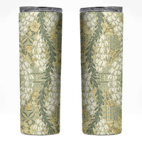 Vintage Puakenikeni and Maile Lei Skinny Tumbler Hawaiian Style Tribal Tapa Double Strand Lei LT9 Vintage - Polynesian Pride