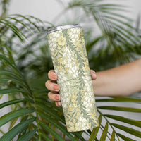 Vintage Puakenikeni and Maile Lei Skinny Tumbler Hawaiian Style Tribal Tapa Double Strand Lei LT9 - Polynesian Pride