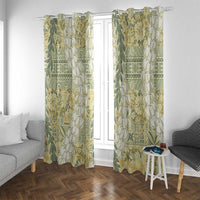 Vintage Puakenikeni and Maile Lei Window Curtain Hawaiian Style Tribal Tapa Double Strand Lei